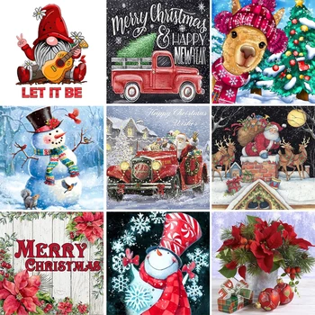 Kalėdos, Naujieji Metai Apdaila, Dažymas Kalėdų Senį Automobilių Drobė Sienos Meno Plakato Nuotrauką Kambarį Namų Dekoro