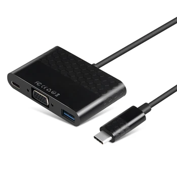 Tipas-C switch USB3.0 + VGA / HDMI konverteris kabelio pratęsimas HUB įkrovimo projektorius laidus pajungti