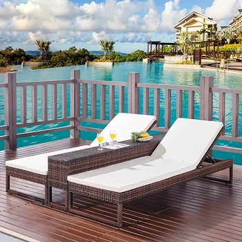 garden Villa baseinas sėdima lova lankstymo rotango paplūdimio kėdės Lauko rotango kėdės sėdima kėdė Balkonas lounge