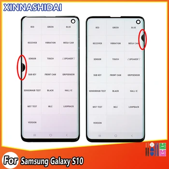 Taškas LCD S10 SAMSUNG Galaxy S10 G973F/DS G973F G973 Defektas Lcd Diplay Jutiklinis Ekranas skaitmeninis keitiklis Asamblėjos 6.7