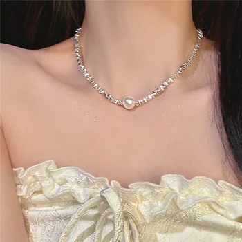 Mados Korėjos Geometrinis Skiedra Spalvų Perlų Pakabukas Moterų Papuošalai Vestuves Gimtadienio Dovana