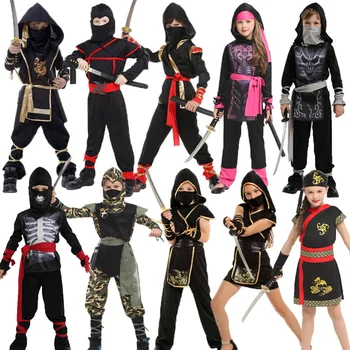 Halloween Kostiumai Berniukams Dragon Ninja Kostiumas Mergaitėms Kariai Cosplay Karnavalas Šalies Fancy Dress Up Vaikams Vaikams