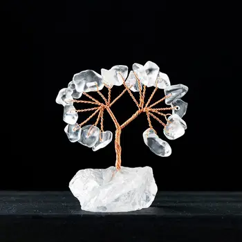 Stalas Natūralaus Akmens, Medžio Ornamentu Spalvinga Natūralaus Akmens, Medžio Ornamentu, su Pagrindo Teigiamas Gydymo Energija Vielos Akmens Gyvenimas Pinigų