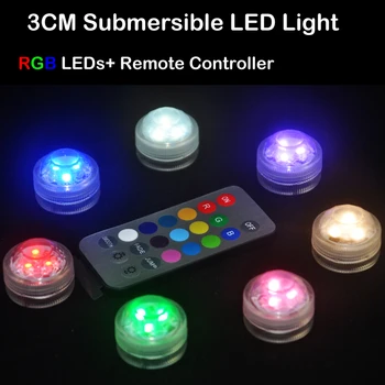 12pcs/daug RGB spalvotu LED Arbata Šviesos vandeniui daugkartinio naudojimo Povandeninis Vestuvių Vaza Slyvų Žiedų Formos Lemputė su Nuotolinio Valdymo