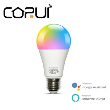 CORUI WiFi Smart Lemputė E27 RGB Protingas Pritemdomi LED Lemputė Šiltai Baltos Nakties Žibintas 