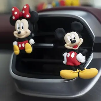 Kawaii Disney Mickey Mouse Lėlės Anime Simbolių Automobilių kvepalai Įrašą Mielas Automobilių Aksesuarai, kvepalai Difuzorius Interjero Dekoravimo, Dovanų