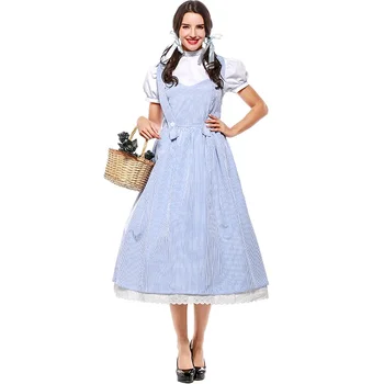 Umorden Mėlyna Dorothy Wizard of Oz Kostiumas Suknelė Moterims Suaugusiųjų Helovinas Klasikinis Cosplay Kostiumai