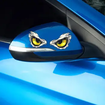 Auto Stiliaus Apdaila Dangtelio Lipdukas Dalių 3D Eagle Eyes Automobilių Lipdukai Atspindintis PET Kapoto Pusės Veidrodėlis, Durų Lipdukai Grafika
