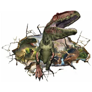 3D Dinozaurai, nuo Juros, Vinilo Skaldytų Sienų Lipdukai, Namo Apdaila, Anime Plakatas, už Kambarį, Vaikai Tapetai, 90*60CM