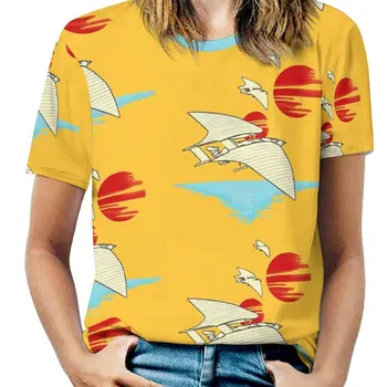 Visą Print T-shirt StudentHotTropical Raconteur - Išorinės Ratlankio Smėlis Edition Moterų trumpomis Rankovėmis atsitiktinis Marškinėliai