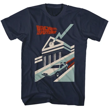 Atgal į Ateitį Nelaimę Deco Art T Shirt Mens Laikrodžio Bokštas 80s DeLorean