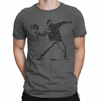 Banksy Gėlių Bombonešis Vyrai T-Shirt