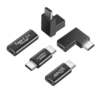 USB 3.1 C Tipo Adapteris Alkūnė Konverteris USB C Mokestis Duomenų Sinchronizavimo Pratęsimo USBC Moterų ir Vyrų Typec Jungtis PC Laptop Tablet