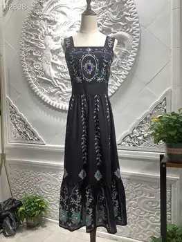 op0871 Aukštos kokybės Naujas Mados Moterų 2023 pavasario Dress Prabanga Europos Dizainas šalies stiliaus suknelė