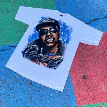 Derliaus Pradžioje 2000-ųjų Pimp C, Houston, Texas UGK Rap Tee Hip-Hop Mėlynas Grafinis Išsamios Marškinėliai Dydis XXXXL 4XL