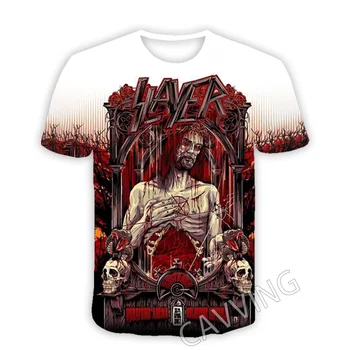 Naujas Mados Moterų/Vyrų 3D Spausdinimo Slayer Roko Grupė Atsitiktinis marškinėliai Hip-Hop Tshirts Harajuku Stilių Viršūnes Drabužių T02
