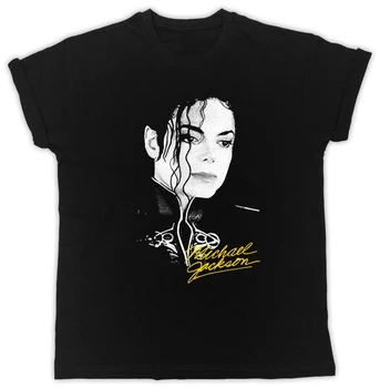 Retų Senovinių Michael Jackson Autographed Portretas, T-Marškinėliai, 100% Medvilnė, O-Kaklo Vasaros trumpomis Rankovėmis Atsitiktinis Vyrai T-shirt Dydis S-3XL