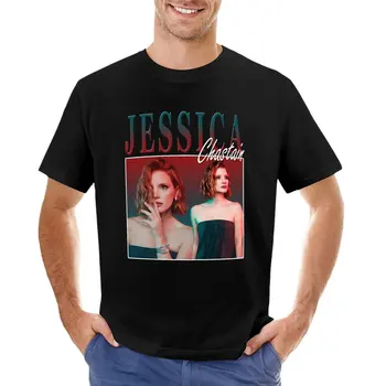 Jessica Chastain Pagerbti T-Shirt vasaros top hipis drabužius, juodos spalvos sportinius marškinėlius, vaisiai loom mens t shirts