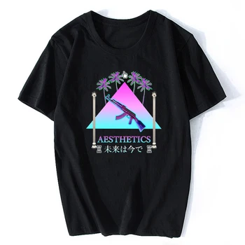Estetika Ak-47 Piramidės T-shirts Streetwear Vasaros Vyrų/moterų Derliaus Vaporwave Marškinėliai Estetinės Drabužius Camisetas Hombre