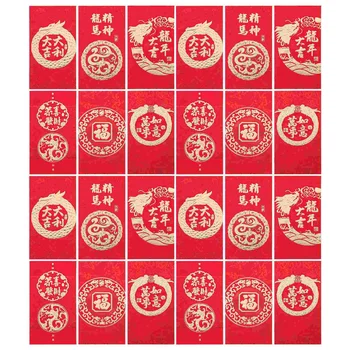 HongBao Kinų Stiliaus Raudona Vokai Naujųjų Metų Pinigų Pakelių Pasisekė, Pinigų Maišus Raudona Vokai Kišenės (Mišraus Stiliaus)
