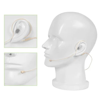 Vienos ausies Ausinės Mikrofonas, 3 Pin 4 Pin Plug Pakeitimo XLR 4 Pin 3.5 mm, Smėlio spalvos Lankelis Galvos Dėvėti Koncertas Naujas