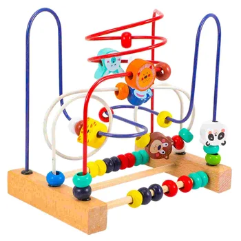Ankstyvojo Lavinimo Žaislas Rutuliukų Labirintas Vaikams Mokymo Karoliukai Kalnelius Vaikų Jutimo Mokymosi Medienos Kūdikių
