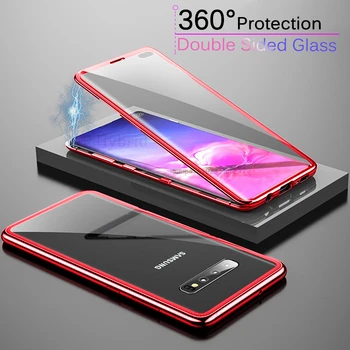 360 Dangtelis Skirtas Samsung Galaxy A830 Apversti Magnetinių Metalų, Telefono Dėklas, Skirtas Samsung Galaxy A830 Atveju, Atsparus Smūgiams Stiklo Coque A830 Fundas