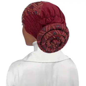 Arabų Moterys Elastinga Jaukus Austi Spurgos Chemo Bžūp Musulmonų Minkštas Wrap Plaukų Bžūp Mados Karšto Gręžimo Ornamentu Skrybėlę