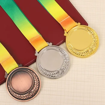 2 Colių Aukso Sidabro Bronzos Apdovanojimas Medalis su Kaklo Juostelės Nugalėtojas Medalis Turas Vaikams Mokyklų Sporto Posėdis