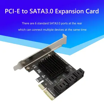6 Uostai SATA III PCI-E Express 3.0 X4 Valdytojas Plėtimosi Kortelės Adapterį 6Gbps