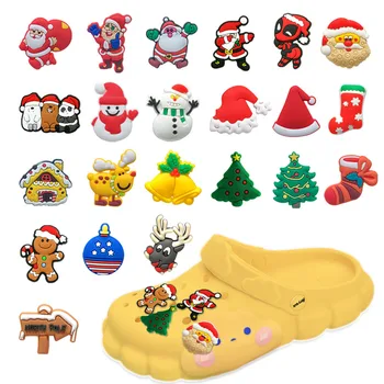 1PCS Mielas Kalėdų PVC Batų Pakabukai už Croc Santa Sąlyga Sniego Croc Pakabukai Sodo Sandalas Priedai Kalėdų Metu