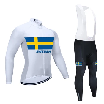 Rudenį 2023 Komanda Švedijos Dviračių Džersis 20D kombinezonai su Antkrūtiniais Nustatyti MTB Vienodų Dviračių Drabužių Nuoma Drabužių Mens Ilgai Ropa Ciclismo Para Hombre