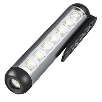 XPE Mini LED Žibintuvėlis atsparus Vandeniui Žibintuvėlis USB Įkraunamas Žibintuvėlis + COB Lempos Granulių Degiklį Su Clip Magnetas