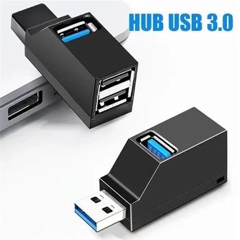 3 Prievadai USB 3.0-2.0 Splitter Mini Hub Didelės Spartos Duomenų Perdavimo Splitter Lauke Adapteriu KOMPIUTERIO, Nešiojamojo kompiuterio 