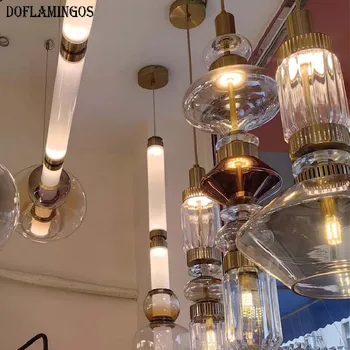Retro Viešbučio Butas Postmodernaus Kambarį Žaibo Nepriklausomo Lempos Prabangus Restoranas, Laiptų Stikliniai LED Diamond Liustra