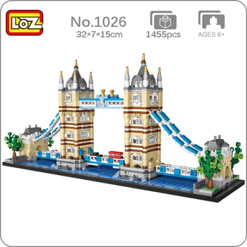 LOZ 1026 Pasaulio Architektūros London Tower Bridge, Upė, Medis, Miesto Automobilio 