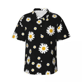 Vyriški trumparankoviai Gražus Ditsy Gėlių marškinėliai atsitiktinis paplūdimio drabužiai asmenybės viršūnės