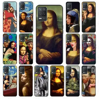 Mona Lisa juokinga Klaidingą Meno Van gogh Žvaigždėtą Telefono dangtelis Realme 11PRO 10PRO PLIUS 8PRO 9i 9PRO GT3 5G C 55 C21Y C25Y C11 Atvejais