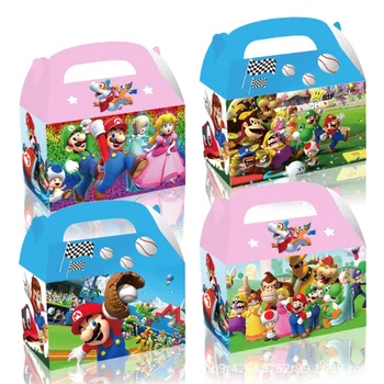 12PCS Super Mario Saldainių Dėžutė Nustatyti Luigi Persikų Naršyklė Anime Pav Žaislai Halloween Party Prekių Kartonines Dėžes, Vaikų Dovanų